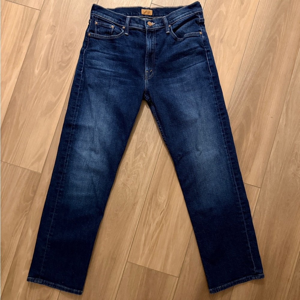 MOTHER The Mid Rise Rider Flood Straight Jeans